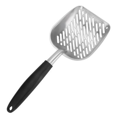 Pala Tamizadora para Arena de Gato Aleación de Aluminio Recogedor de Excrementos para Perro Cachorro Hueco(Negro)