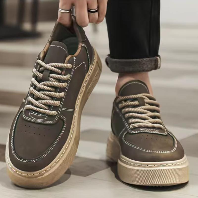 Fashion Shoes Men 2025New Spring Thick Soled Casual Shoes Fashion Versatile Male Sneakers Retro Work Boards Shoes Plus Zapatos De Hombre