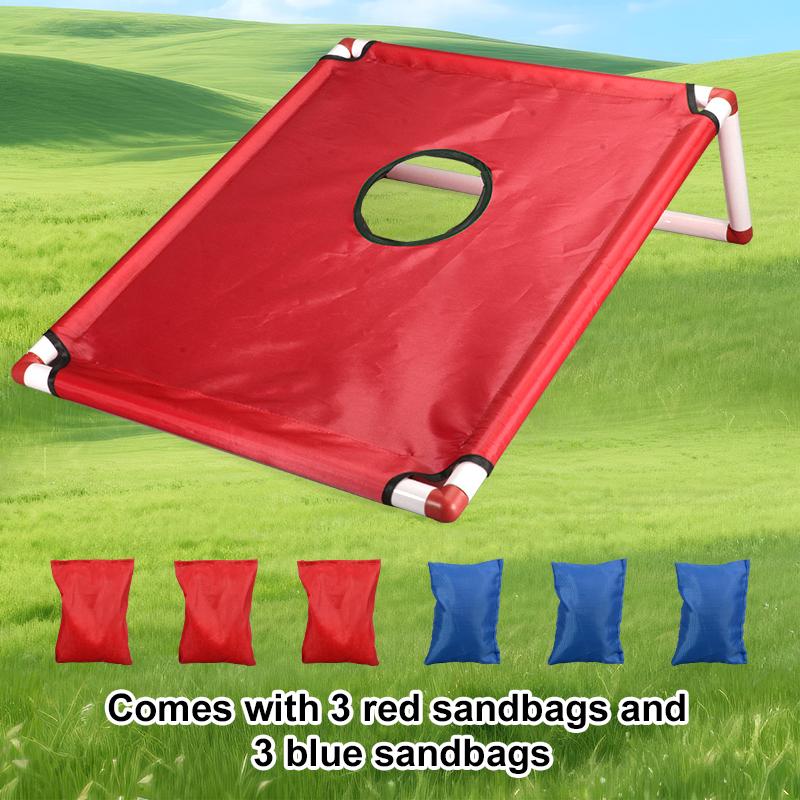 Bean Bags Toss Game Set Kids Toys Portable Cornhole Set with 1 Cornhole Game Board and 6 Bean Bags Yard Toss For Children's Gift