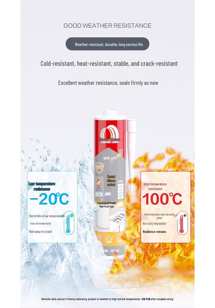 Yuhong Silicone Kitchen & Bathroom Waterproof Mildew-Proof Sealant for Countertops and Basins
