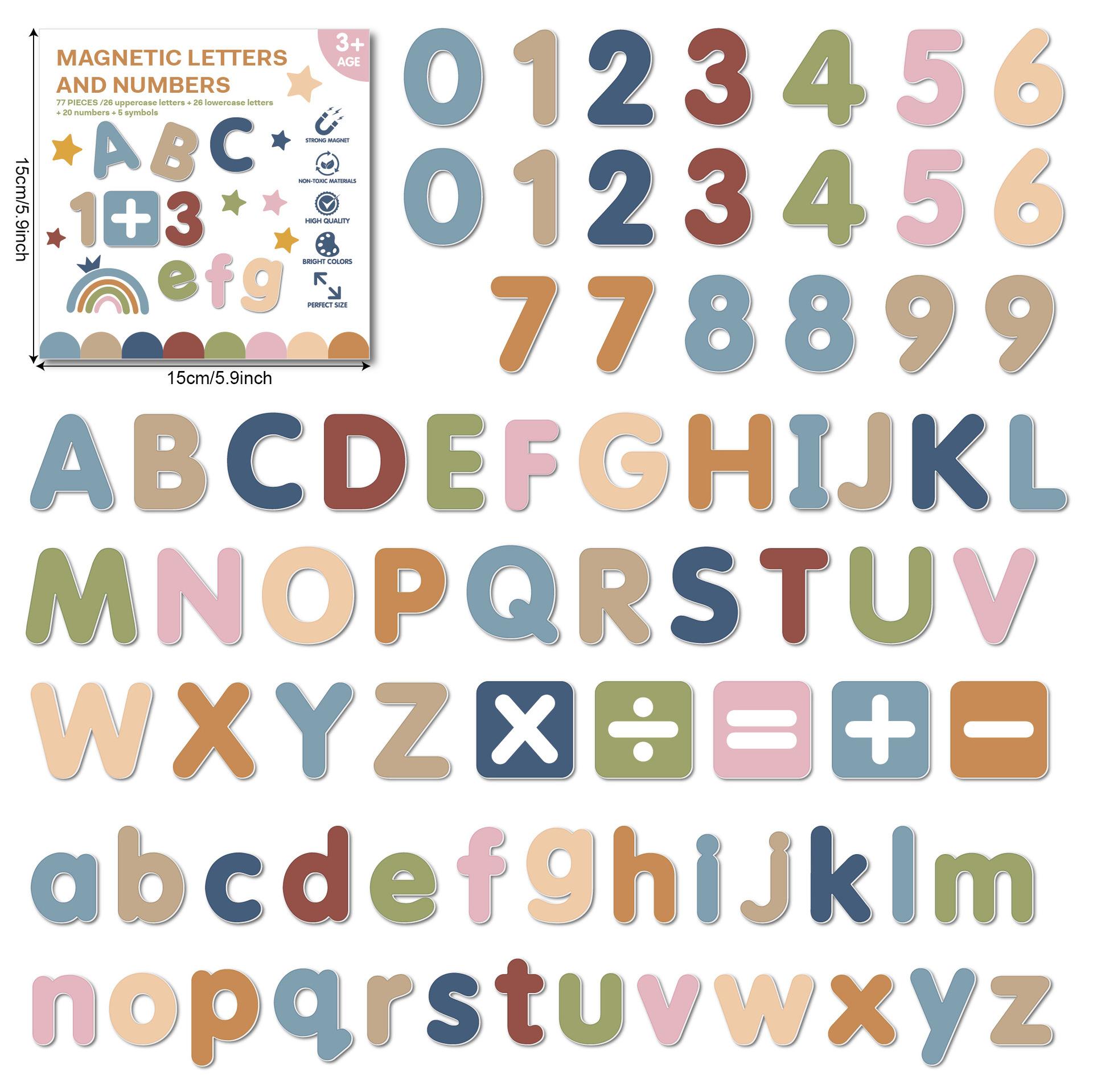 

Flexible Magnetic Fridge Stickers DIY Colorful Letters Numbers Educational Teaching Tools Preschool Kids Learning Spelling Math