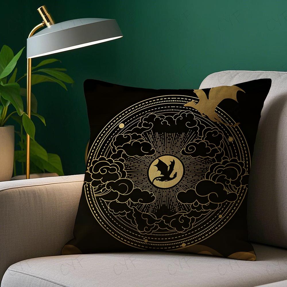 F-Fourth W-Wing Dragon Pillow Case Pillowcase Anti-dustmite Pillow Invisible Zipper Silky Short Plush Sofa Cushion Cover