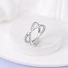 Silver Plated Sparkling Love Rings Zircon Winding Line Geometric Rings For Women Engagement Jewelry Anniversary Gift