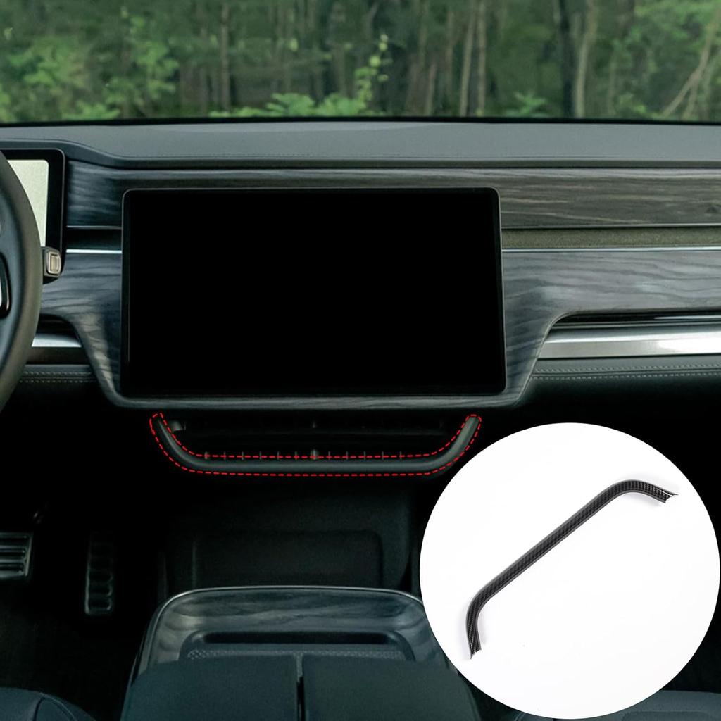 Lcojicep Car Center Vent Frame Trim Compatible with Rivian R1T R1S 2022-2023, ABS Car Interior Center Air Conditioner Lower Trim Accessories (Carbon