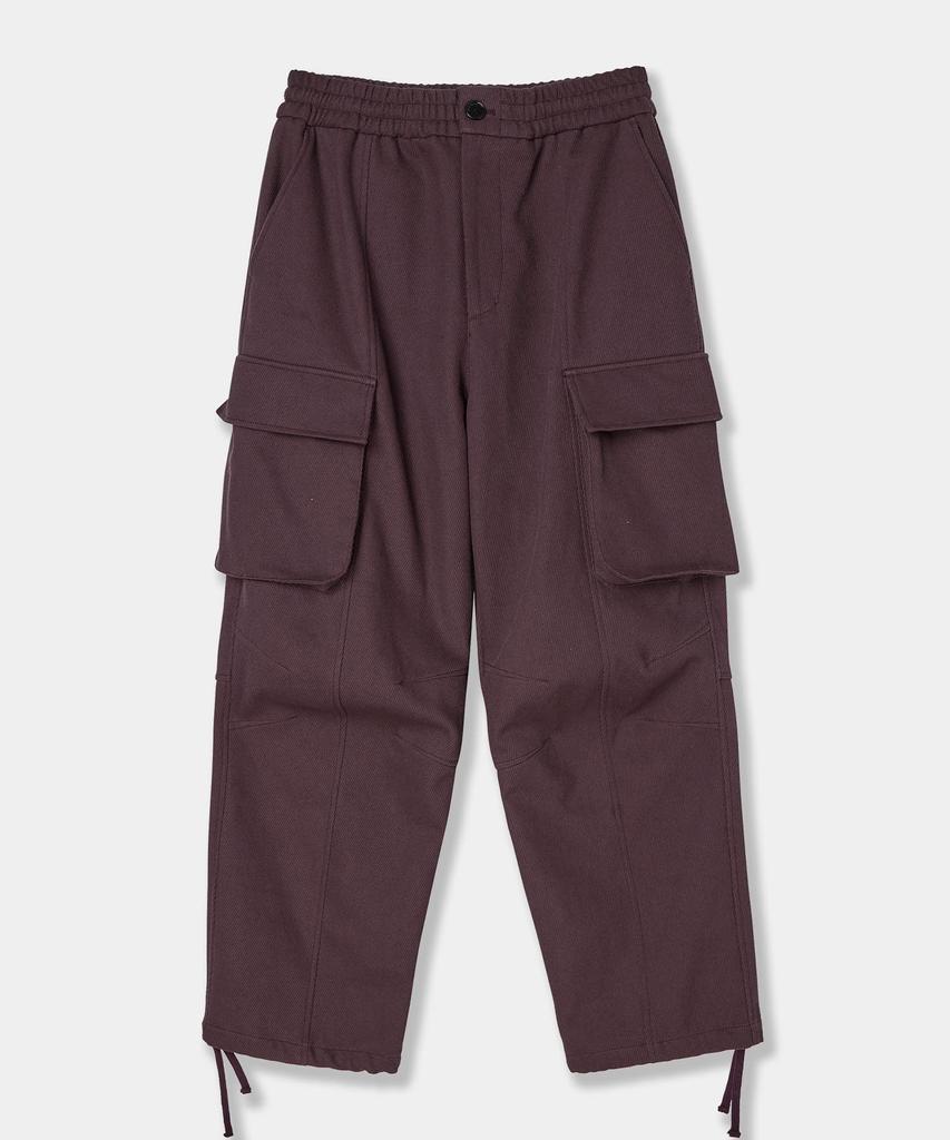 Aepeuteopeulei Wide Military Cargo Pants Burgundy