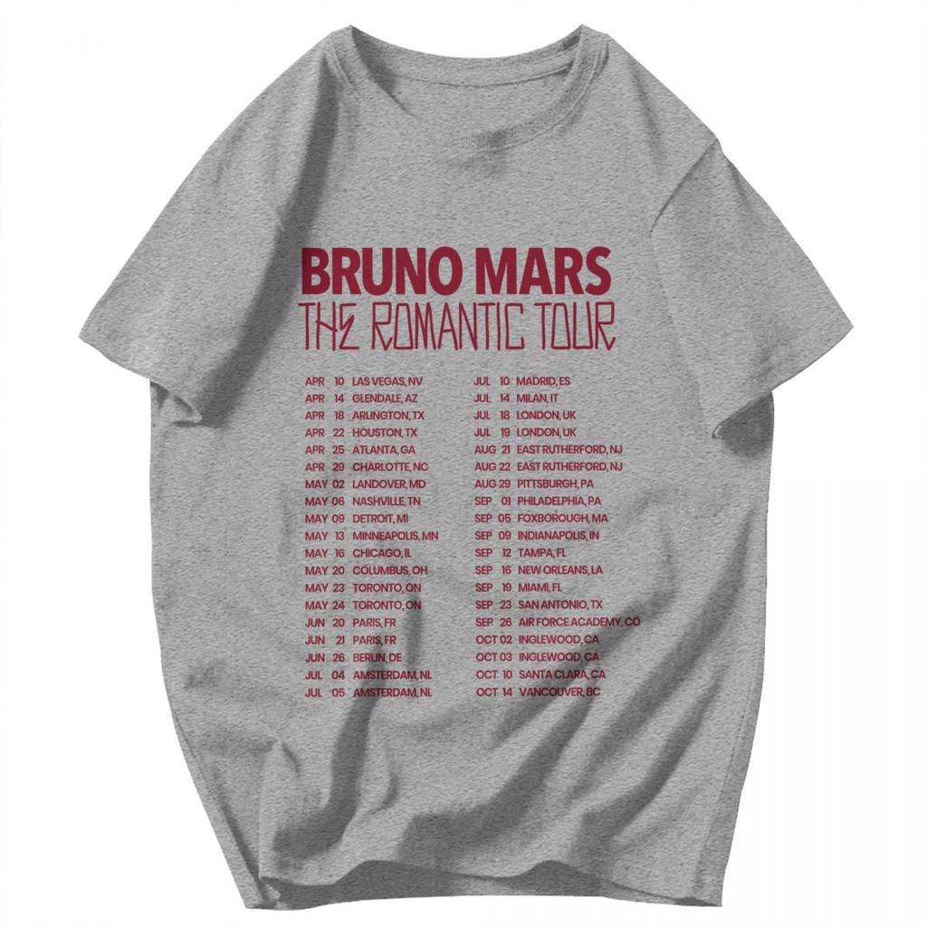 Men T Shirt 2026 The Romantic Tour American Singer Bruno Mars Idea Y2K Graphic Oneck Unisex Clothes T Shirts