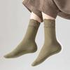 1Pair Lace Keep Warm Thicken Winter Socks Self-heating Fleece-lined Cotton Snow Socks
