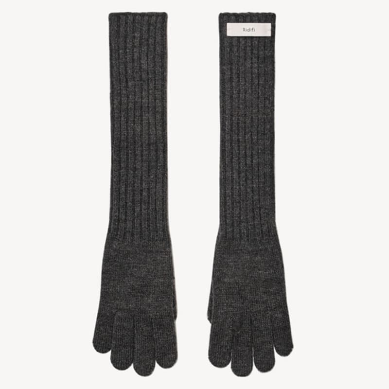 RIDIFI Fingerless Long Wool Gloves (Charcoal)