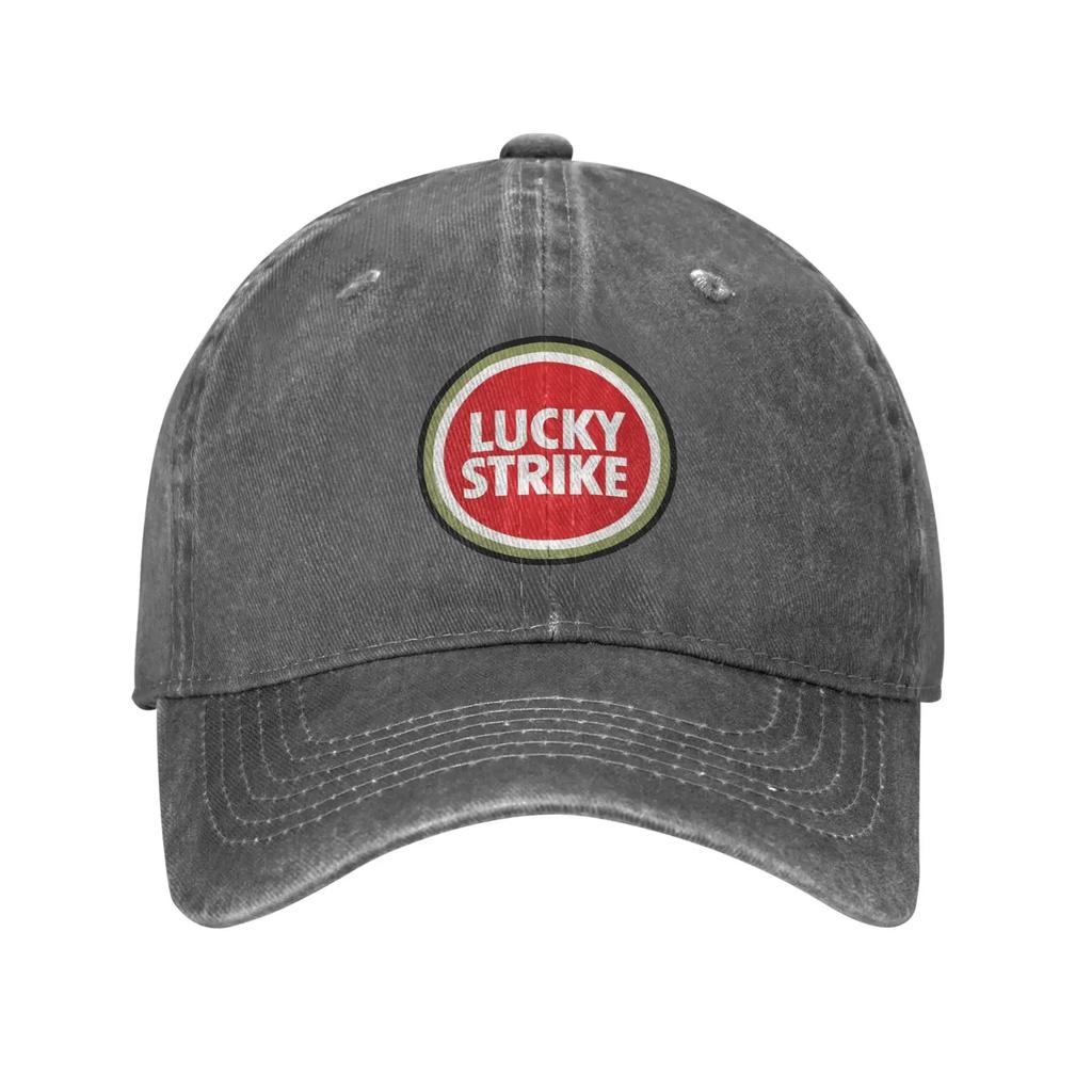 Lucky Strike Letters Troye Sivan Music Sport Retro Cowboy Washed Baseball Caps Men Denim Street Tide Hat Hiking Mens Dad Cap