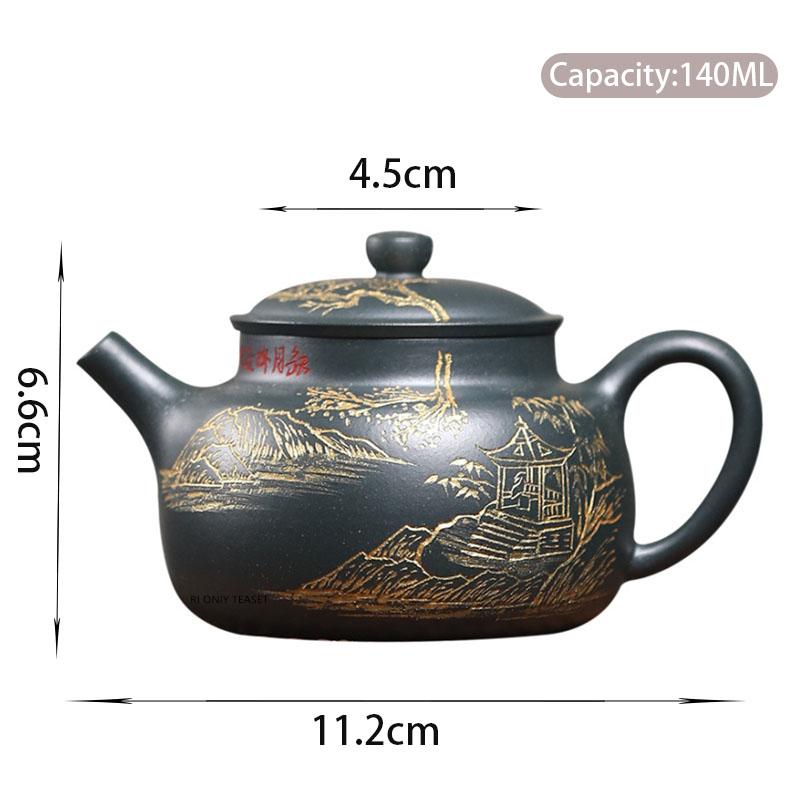 

140ml Yixing Purple Clay Teapots Beauty Tea Infuser Chinese Zisha Kettle Famous Handmade Tea Pot Household Tea Set Teaware