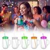 NEW 20 Oz Capacity Snowglobe Tumbler Pre Drilled Hole Clear Snow Globe Cups Double Wall Glitter DIY Cups Party Favors
