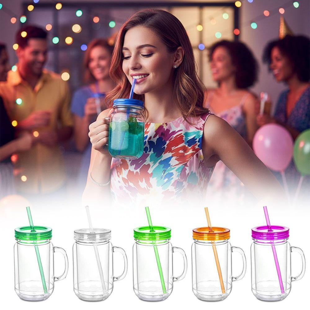 NEW 20 Oz Capacity Snowglobe Tumbler Pre Drilled Hole Clear Snow Globe Cups Double Wall Glitter DIY Cups Party Favors