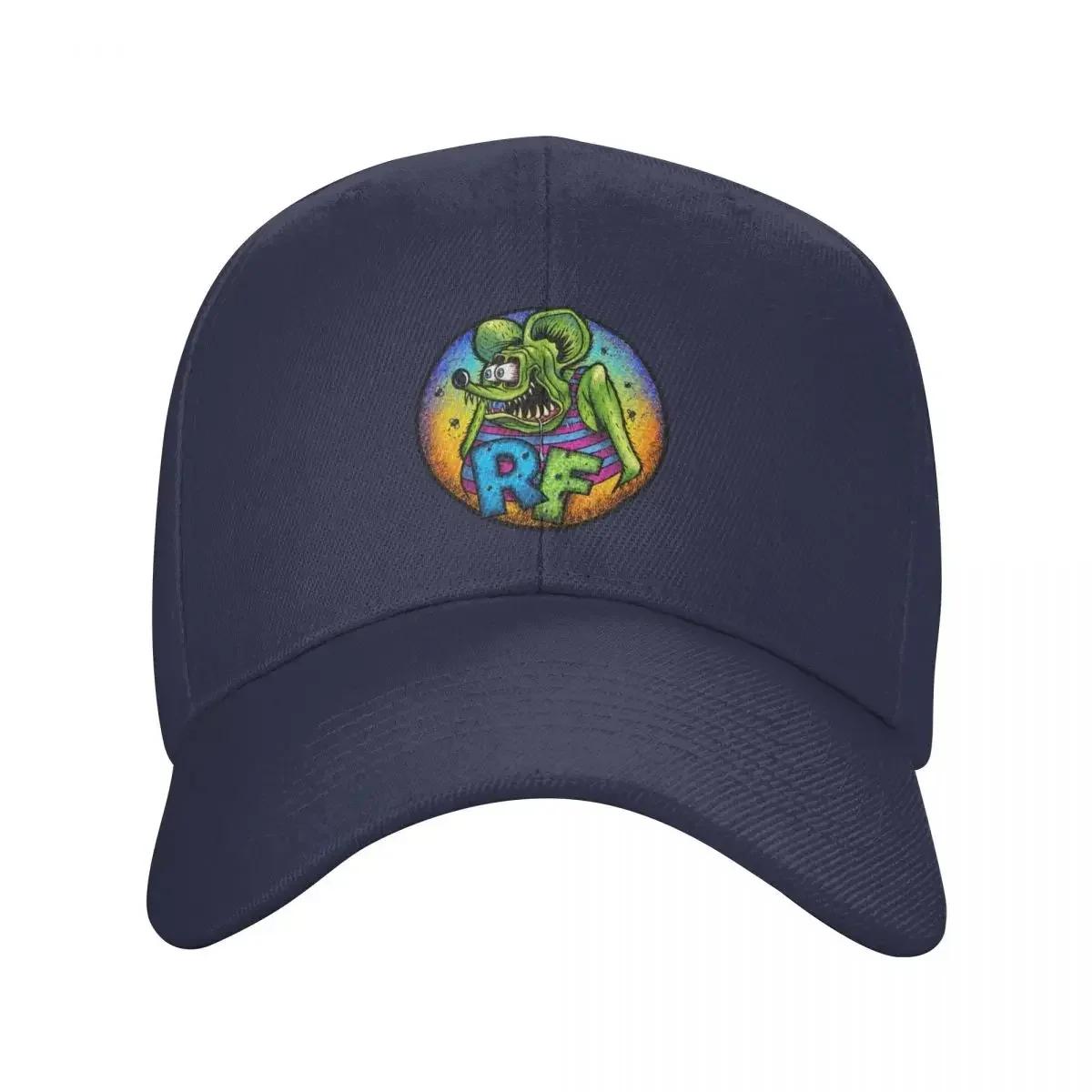 Punk Unisex Anime Cartoon Rat Fink Baseball Cap Adult Adjustable Dad Hat for Men Women Outdoor Snapback Caps Baseball Cap