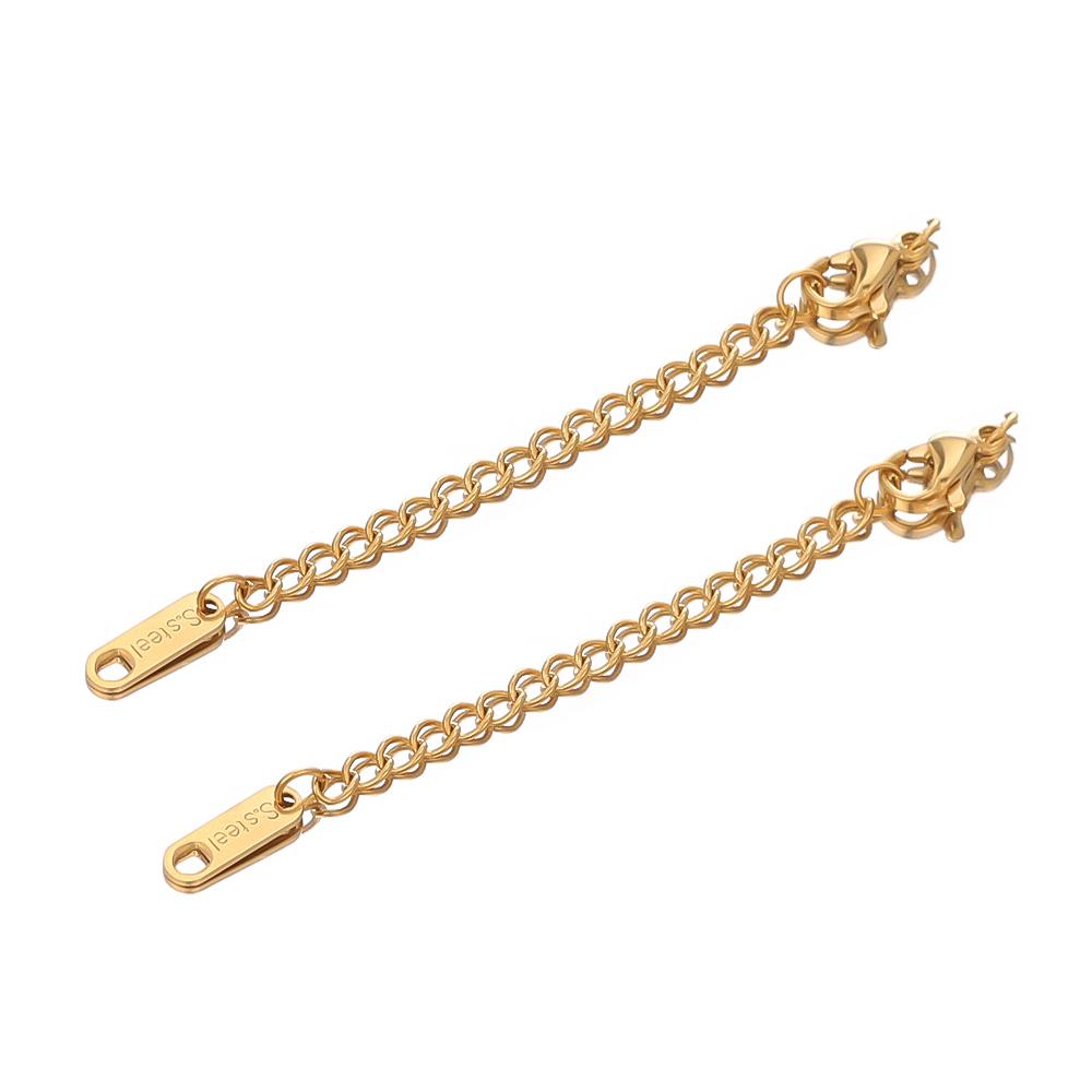 10pcs Stainless Steel Extension Extended Tail Chains Lobster Clasps Connectors DIY Jewelry Making Findings Bracelet Necklaces