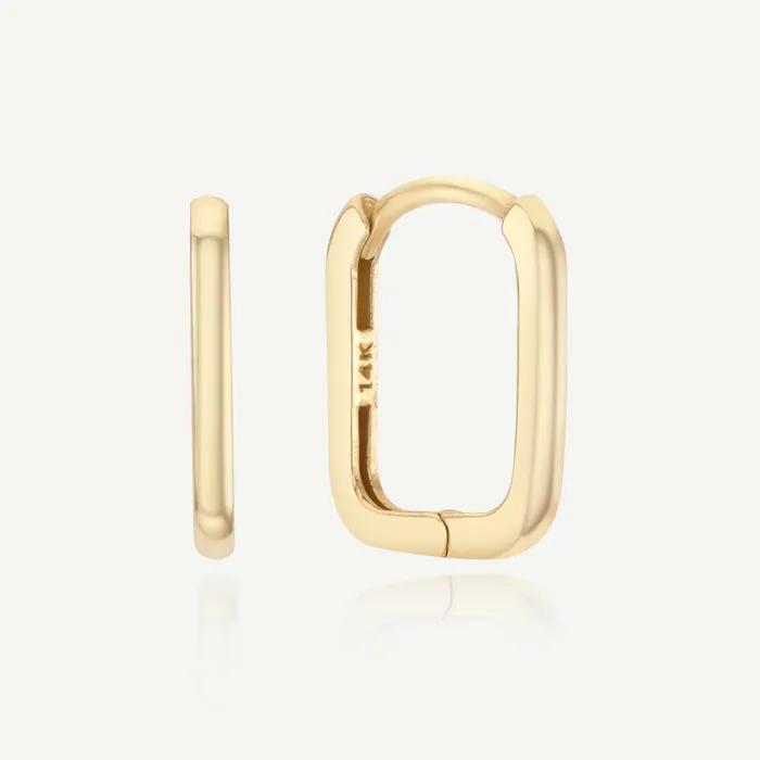 14k Simply Line hoop earrings