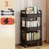 Large Capacity Multi-Layer Snack and Storage Trolley - Movable, Cream Style, Ideal for Dormitory or Bedside Use