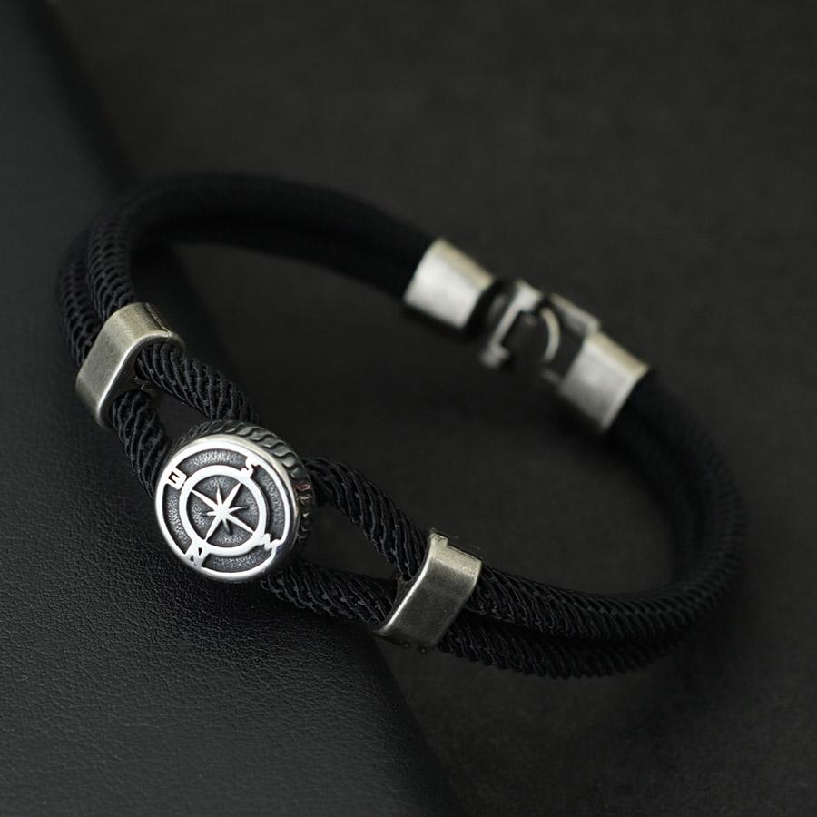 Nuovo Bracciale Bussola Uomo Vichingo Nautico Corda Braccialetto Bracciale Fatto a Mano Intrecciato Accessori Surfista Uomo Braccialetto Corda Marina