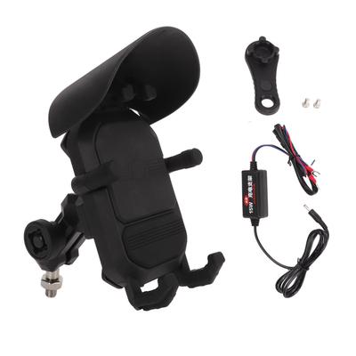 Motorcycle Mobile Phone Holder Aluminum Alloy Wireless Charging 12V 15W Adjustable Bracket Shock Absorber Phone Mount