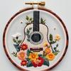 1set Guitar Embroidery Material Kit for DIY Cross Stitch, Including Tools and Stitch Tutorials, Suitable for Beginners. Embroidery Fabric Material Kit