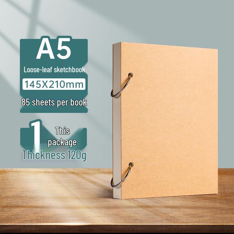 Szkicownik A5 na spirali dla uczniów szkół podstawowych - Kompaktowy, gruby, w twardej oprawie, poziomy