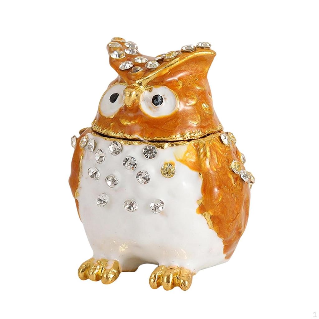 Jewelry Box Owl Trinket Holder Collectible Figurine Organizer for Bracelets Pendants