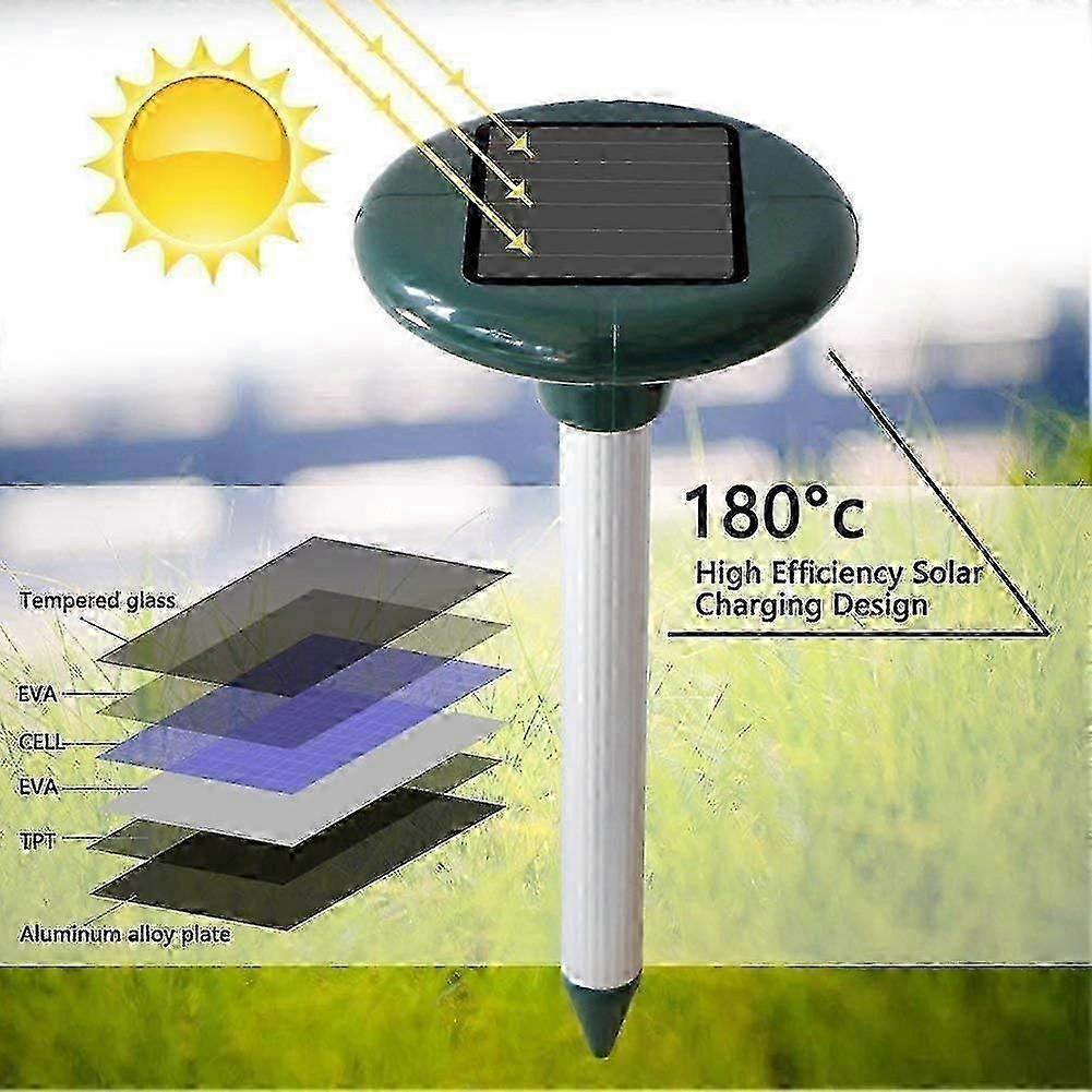 2 pieces Solar mole repellant, ultrasonic solar mole repellant, mole control, vole repellant