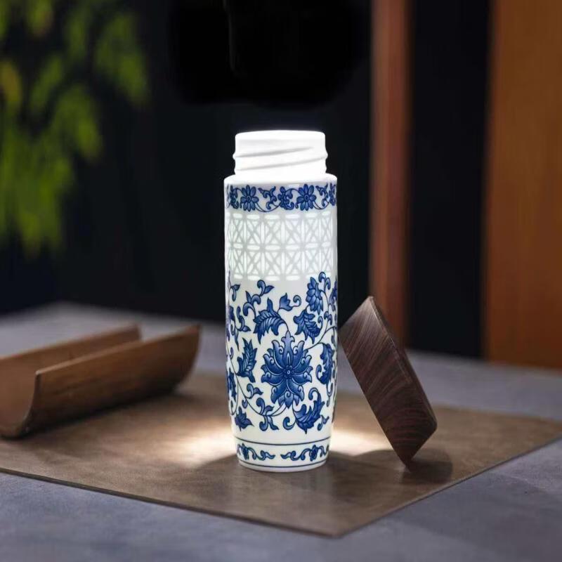 

Jingdezhen Blue & White Double-Layer Ceramic Insulated Teacup