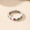 MODIAN 925 Silver Sweet Romantic Colorful Zircon Heart Stackable Eternity Band Trendy Rings For Women Fine Jewelry