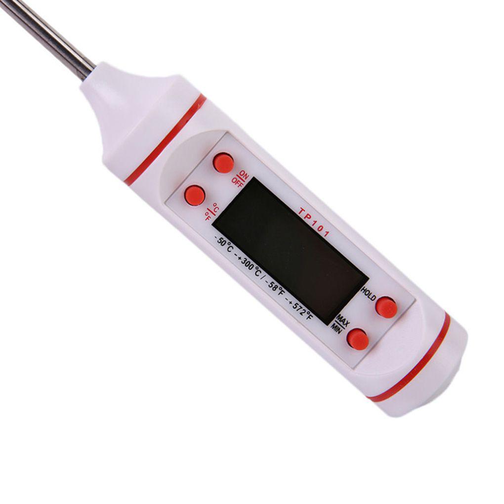 Food Thermometer Household Kitchen Frying Digital Temperature Meter 50-300℃ ℃/℉ Switchable Barbecue Stainless Steel Probe Pen