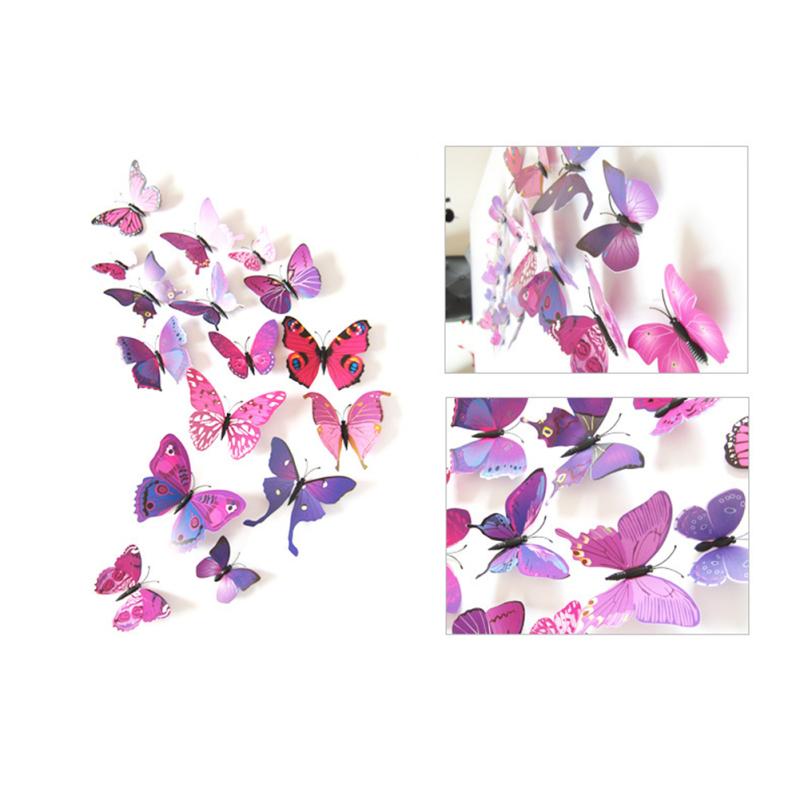 Three-dimensional Simulation  Butterflies  Wall  Sticker Magnet Design Reusable Colorful Household