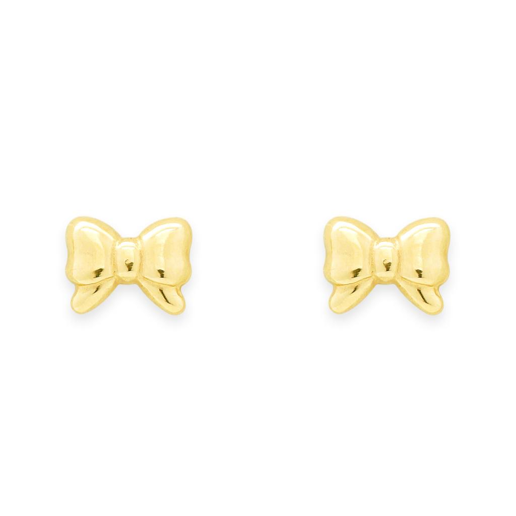 ESTELLE [Official] Women's K10 Yellow Gold Ribbon Motif Earrings 0202-3254-0019-0000