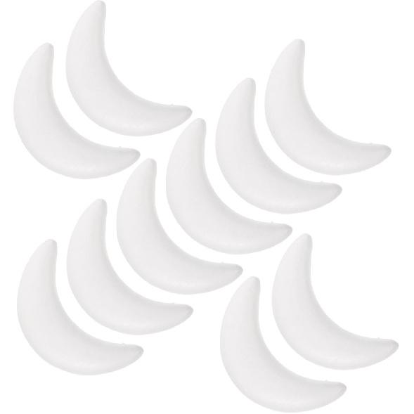 SHINEOFI 10pcs Moon Shaped Foam Christmas Tree Ornaments Unfinished Craft Adornments for Holiday Decor for Projects Arts and Crafts and Festive