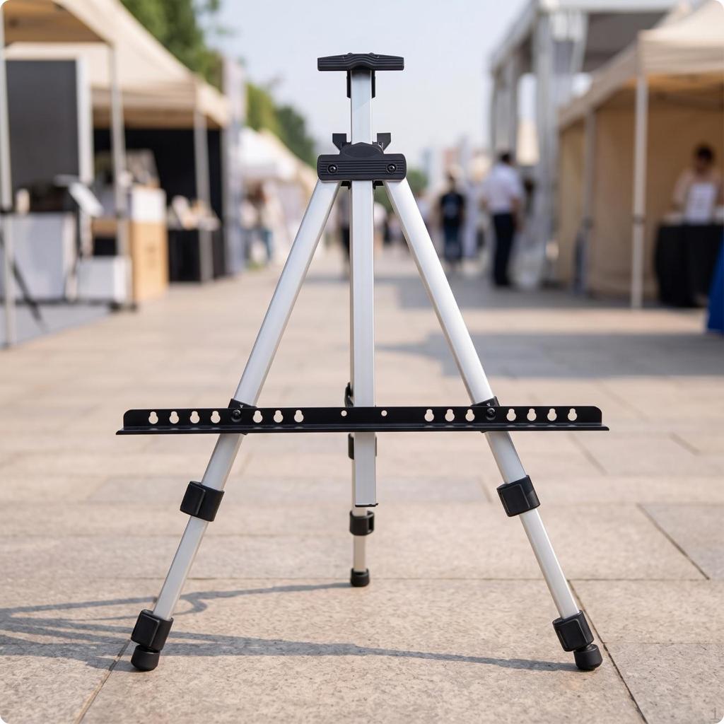 Tripod Easel with Tray | Adjustable Height Design, NonSlip Rubber Feet, Aluminum Easel, for
