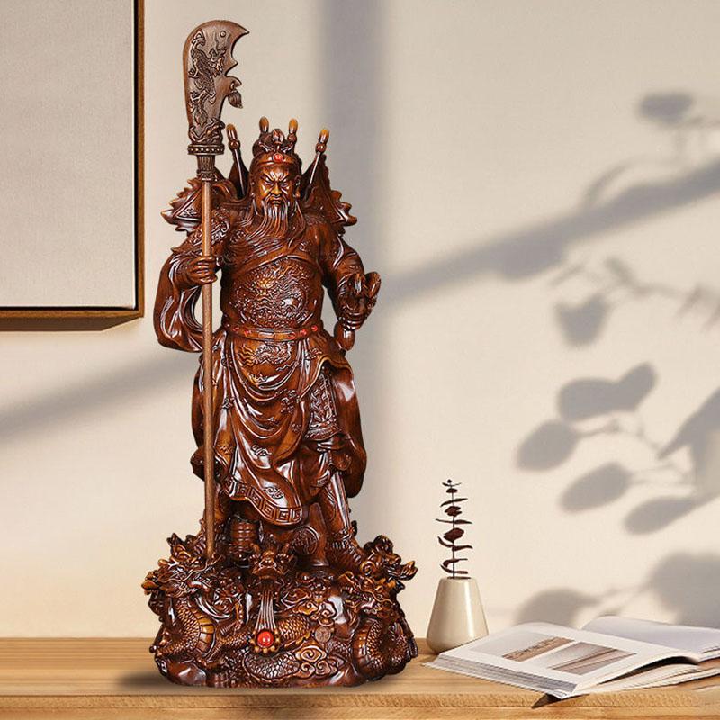 Fortune Guan Gong Sculpture Resin Ornaments Crafts Home Bookshelf Figurines Decoration Store Office Desk Statue Accessories Item