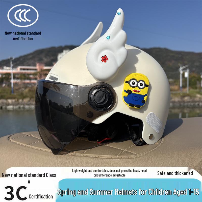 Unisex Cartoon Electric Scooter Safety Helmet for Kids (Ages 1-15) - 3C Certified, All-Season, Breathable, Sun Protection, Class A