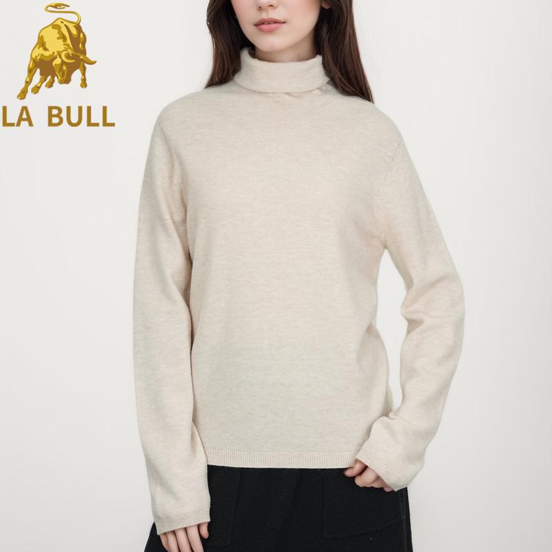 

LA BULL Women s Elegant Turtleneck Wool Sweater L