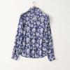 Foreign Trade Original Order Elegant Blue and White Porcelain Printed Cotton Silk Shirt Women's Long Sleeve Thin Summer Loose Artificial Cotton Tops