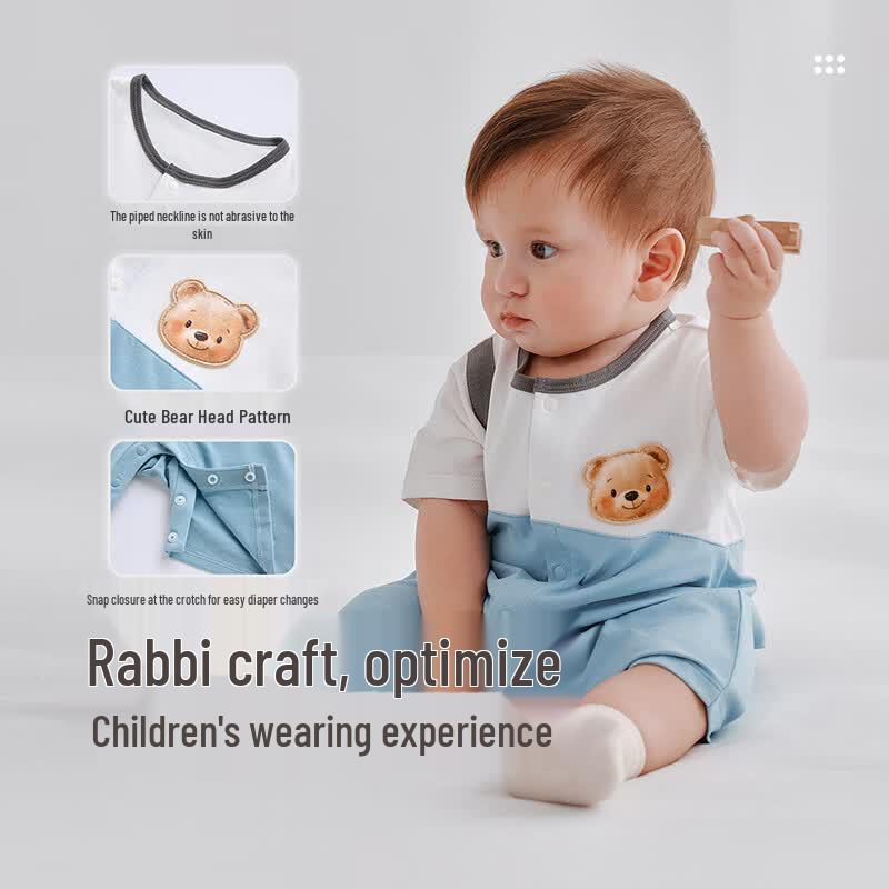 Rabi Baby Boy Summer Short Sleeve Romper
