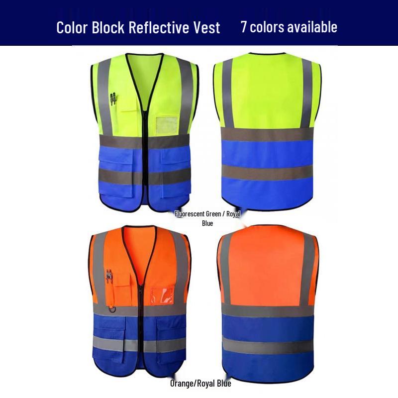 Custom Reflective Safety Vest with Logo for Nighttime Construction and Sanitation Workers