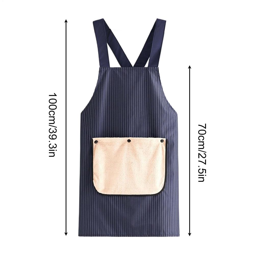 Kitchen Apron SWaterproof Leeveless Cross Back Restaurant Uniform with Removable Hand Towel Anti-fouling Cooking Baking Bibs