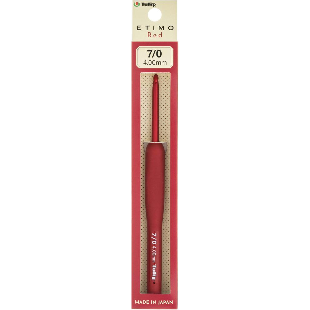 Crochet "ETIMO Red Crochet Hook with Cushion Grip No. 7/0" Tulip TED070