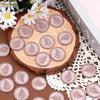 10 Unidades Adesivos de Selo de Cera de Alecrim, Selos de Envelope Artesanais Cor Ouro Rosa Adesivos de Cera Autoadesivos para Convites de Casamento e Festa
