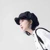 Asymmetric Retro Octagonal Hat Big Head Circumference Women Artist Hat Cloud Beret Cap  Party