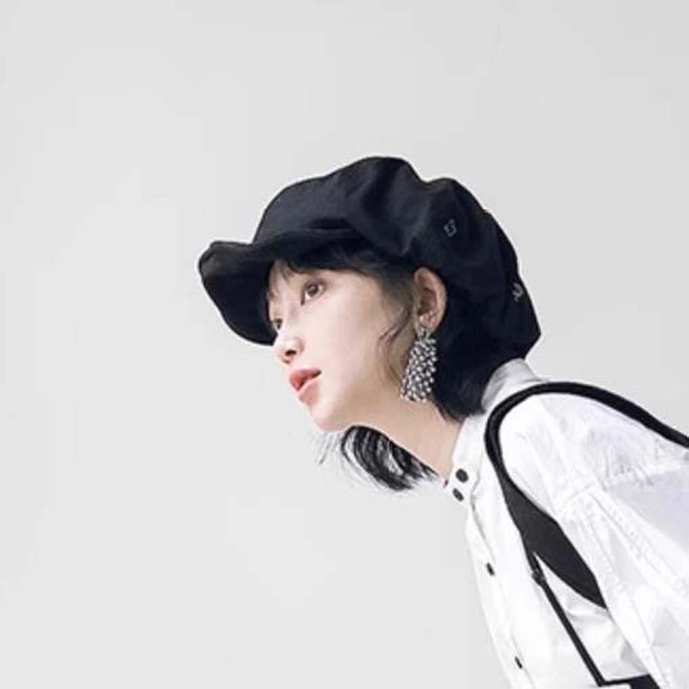 Asymmetric Retro Octagonal Hat Big Head Circumference Women Artist Hat Casual Cloud Beret Cap  Men