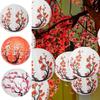 3Pcs Paper Material Cherry Blossom Lantern Plum Blossom Design Cherry Blossom Themed Cherry Paper Lanterns Set Decoration