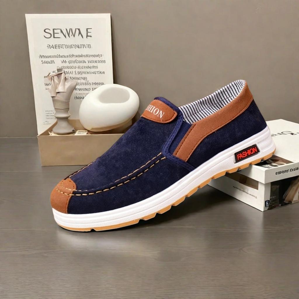 Autumn old Beijing cloth shoes men's beef tendon sole work shoes breathable casual shoes middle-aged and elderly lazy shoes casual shoes