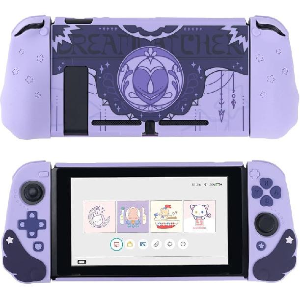 Защитный чехол GeekShare для обычной модели Switch, Жесткий чехол из ПК и мягкого силикона для Switch и Joy-Con - Серия Star Wings, Темная версия(Для Star wings