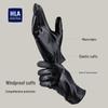 HLA Men's Touchscreen Fleece-Lined Leather Gloves
