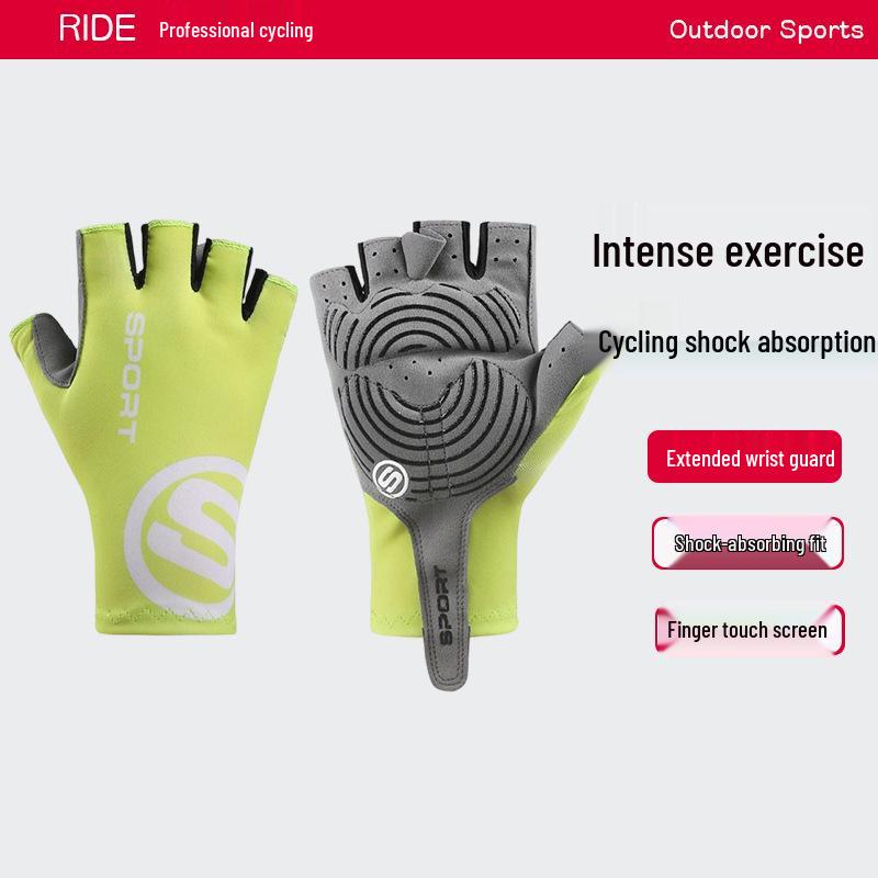 Unisex Summer Cycling Gloves: Breathable, Anti-Slip, Shock-Absorbing, Half-Finger Design for Road & Mountain Bikes