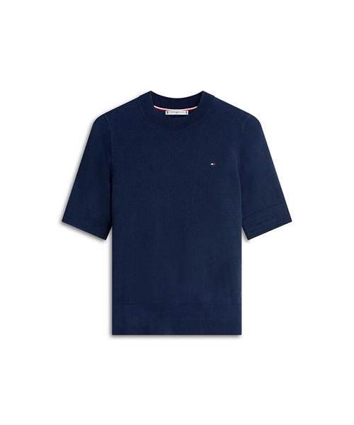 TOMMY HILFIGER Cotton Jersey Short Sleeve Sweater (T22G1Kto065Wt2C1G)